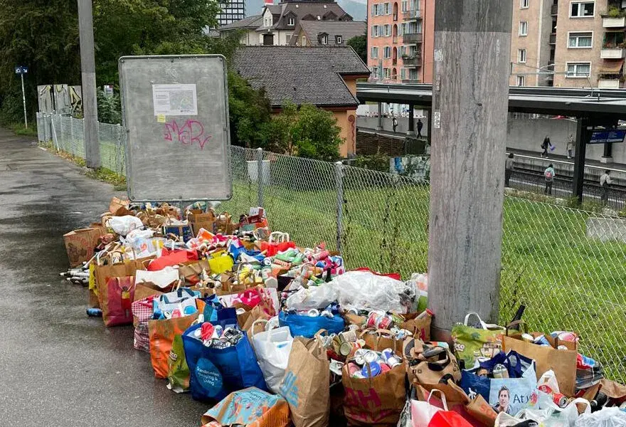 Provisorische Wertstoffsammelstelle an der Nordstrasse